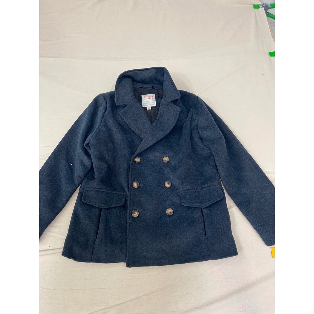 Cat & Jack Boys XL Navy Blue Double Breasted Peacoat Jacket Kids Size XL 14/16